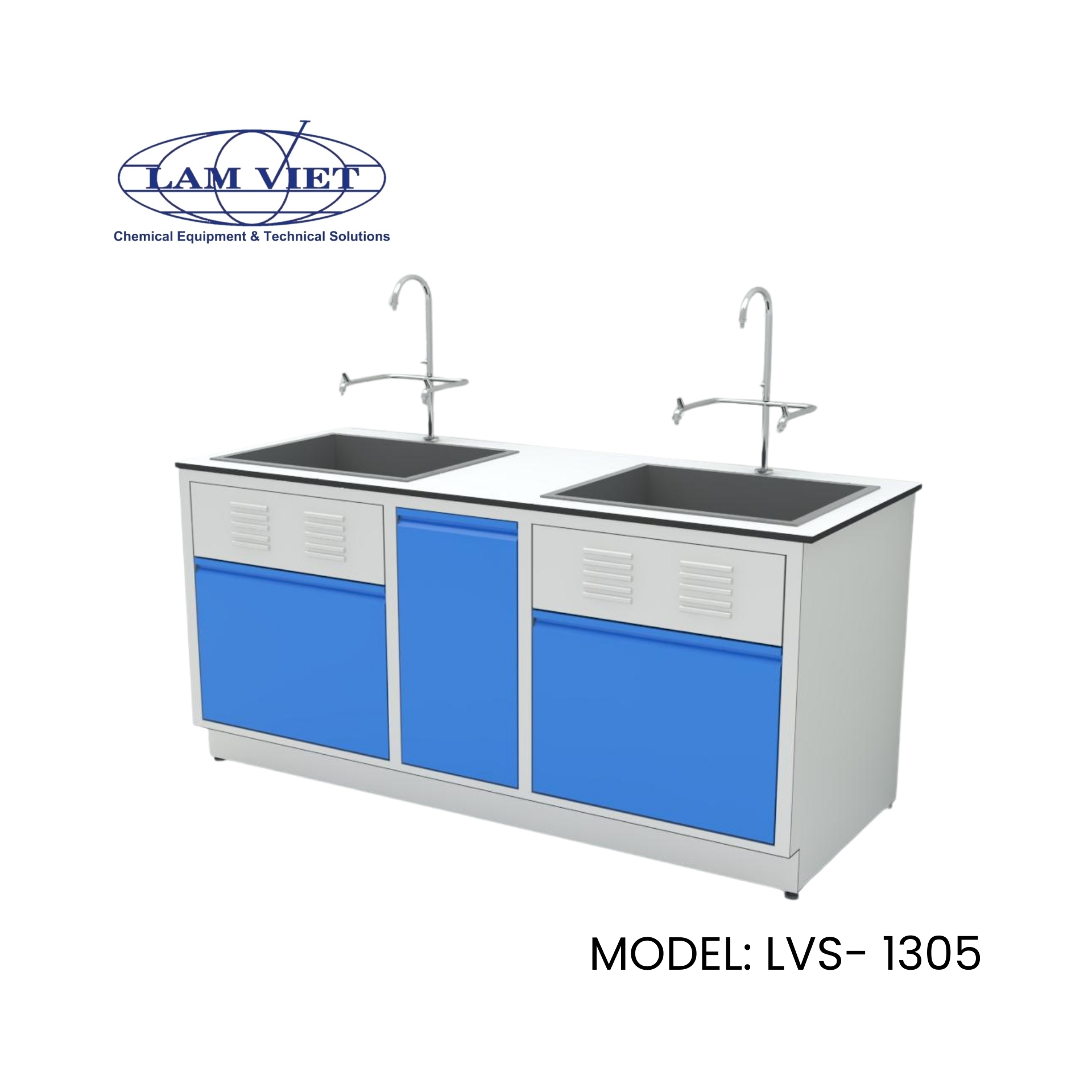 Trang Bị Phòng Thí Nghiệm Với Bàn 2 Chậu Rửa Lâm Việt