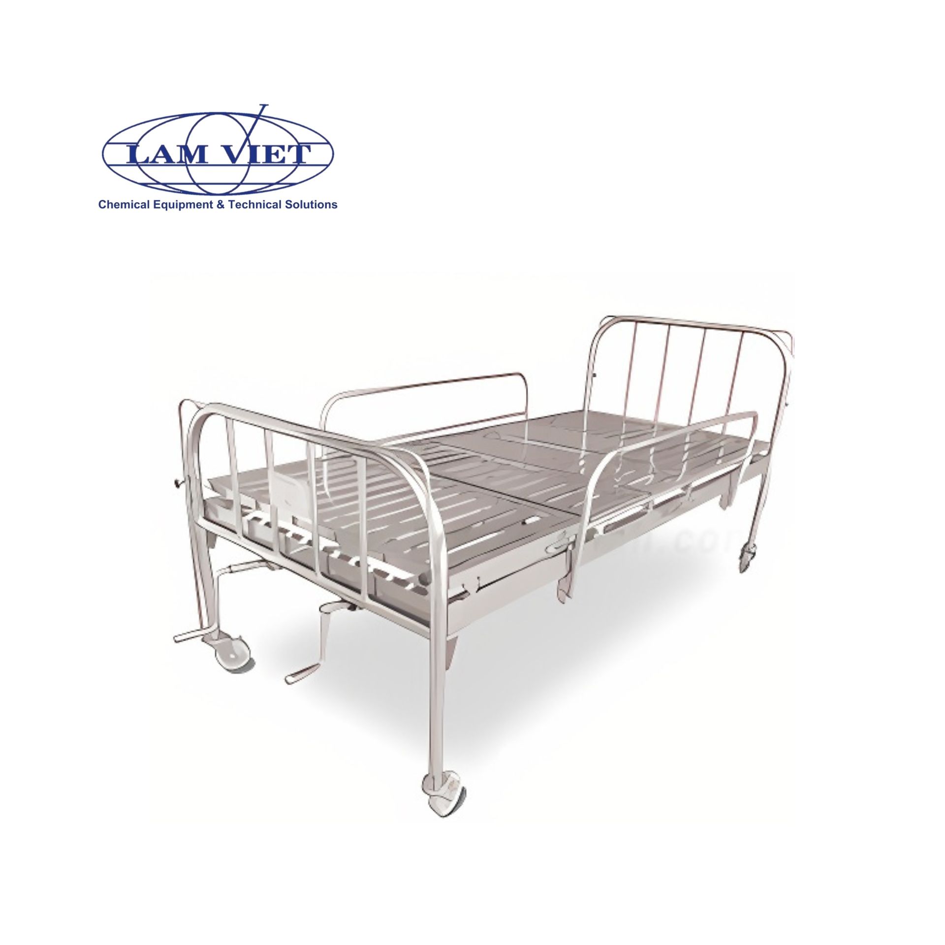 Giường Bệnh Inox 2 Tay Quay