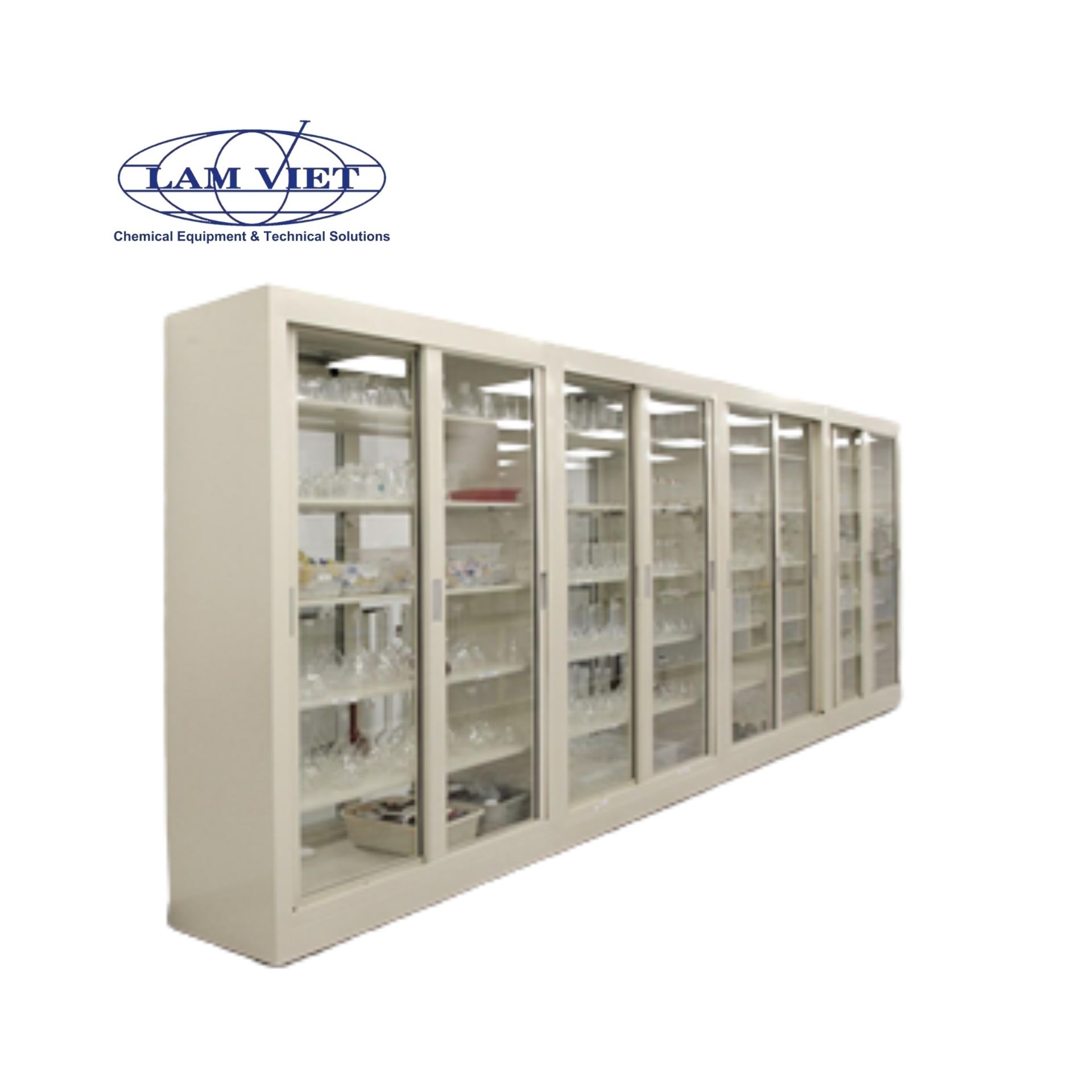Tủ Thủy Tinh Cửa Trượt Đối Diện