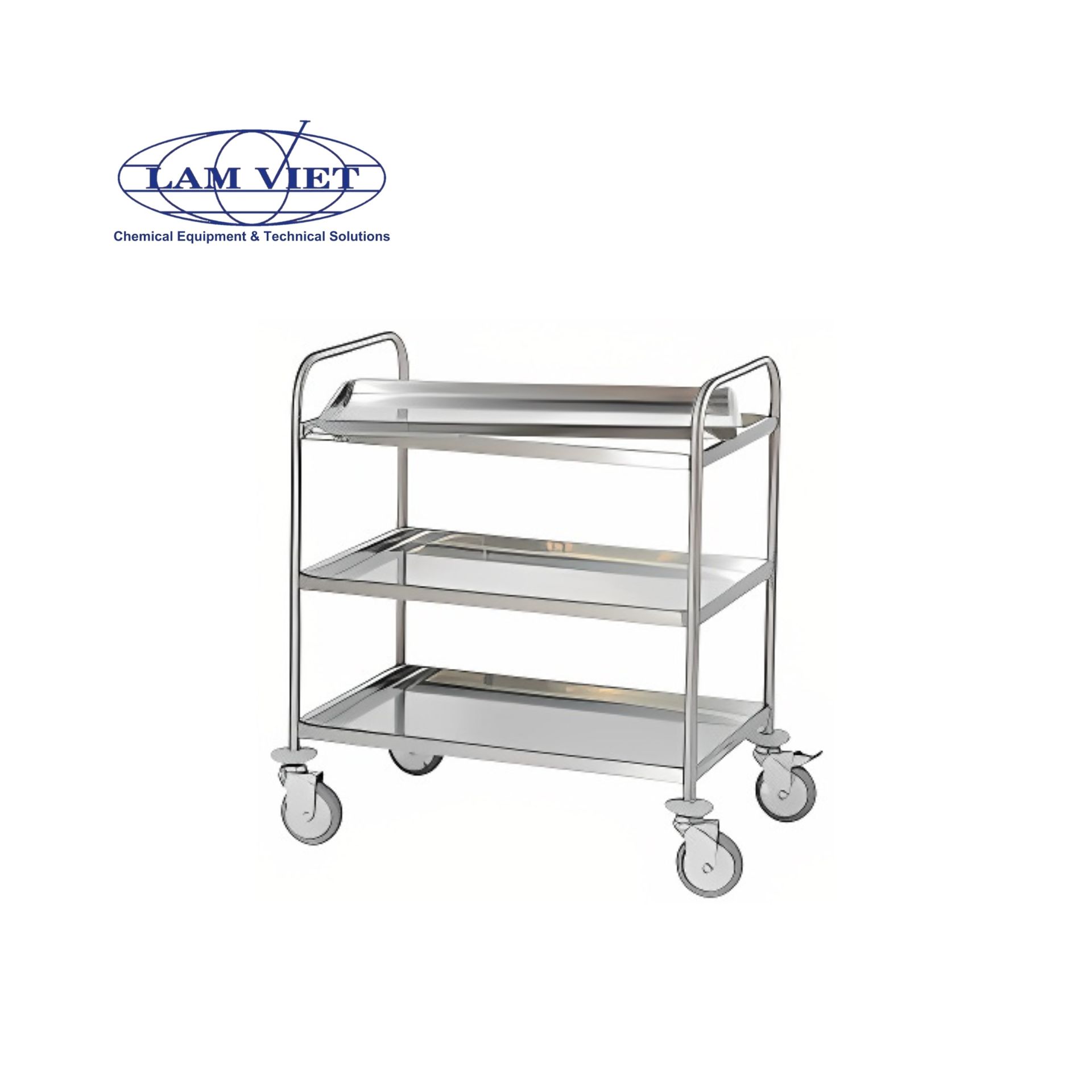 Xe đẩy inox 3 tầng